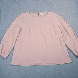 Liz Claiborne Blouse Size XL Pink Floral